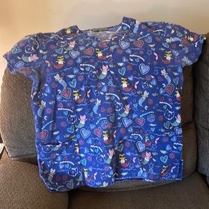 Bannock court scrub top- mermaid cats